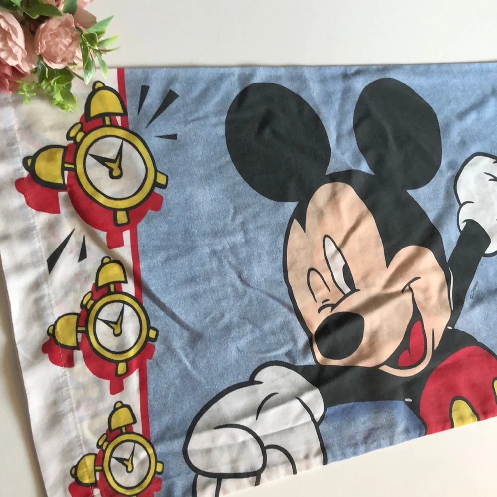 Mickey Mouse Pillowcase Vintage Mickey Bedding Mickey VTG sleeping pillowcase
